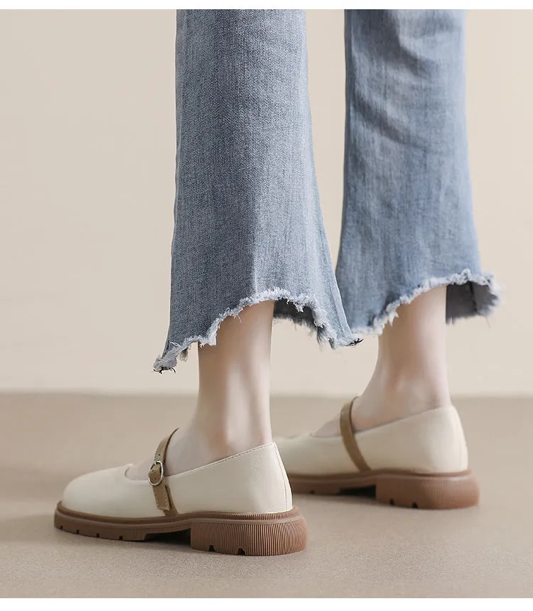 Thick Sole Mary Jane Shoes Soft Sole Thick Heel Women's Shoes
