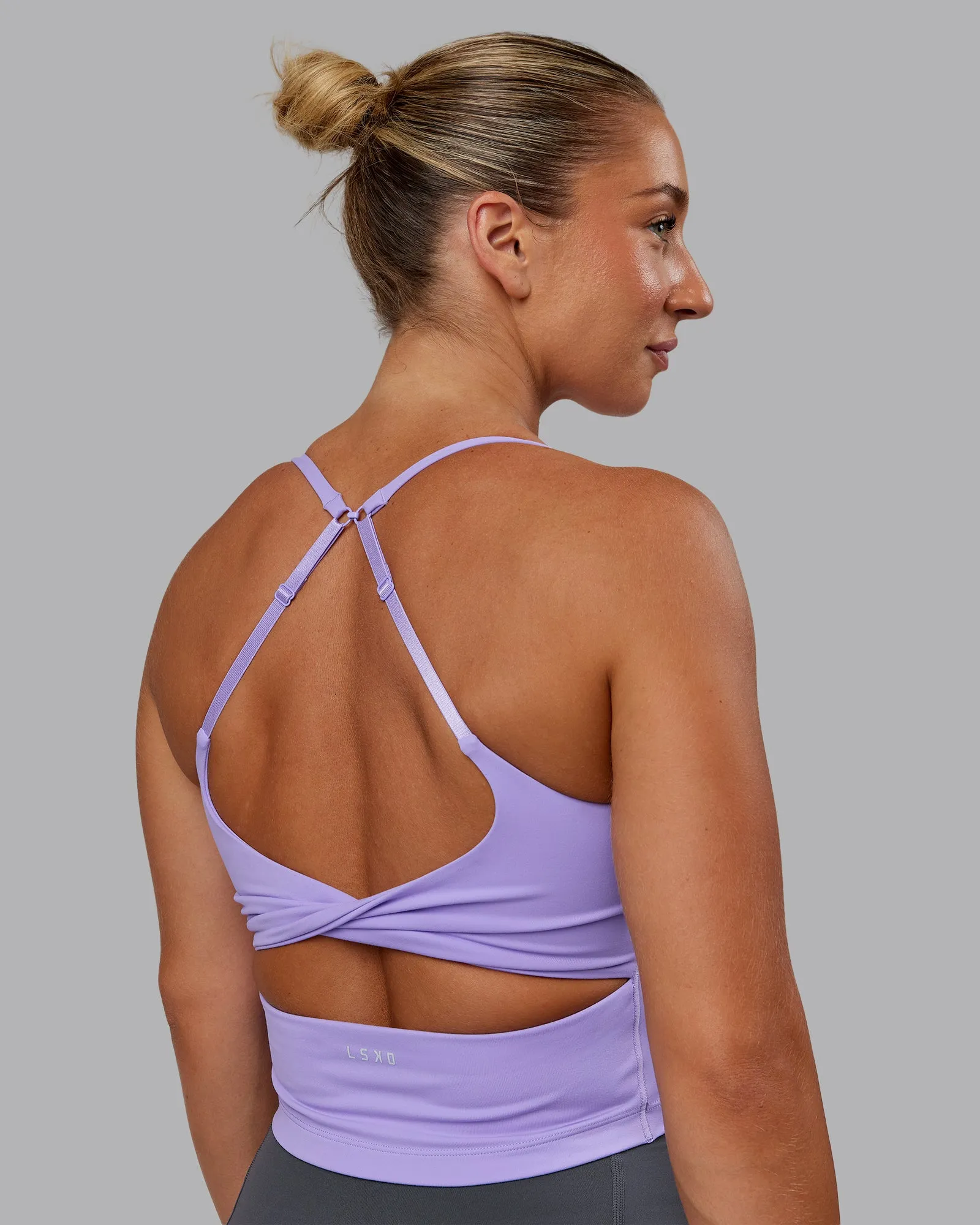 Twist Shelf Bra Tank - Violet Ray