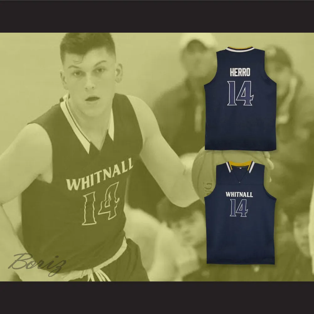 Tyler Herro 14 Whitnall High School Falcons Navy Blue Basketball Jersey