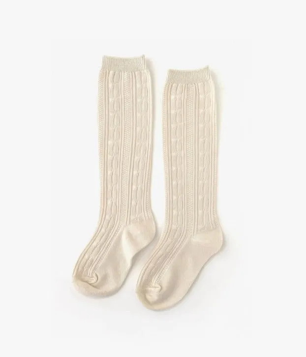 Vanilla Cream Knee High Socks || Little Stocking Co
