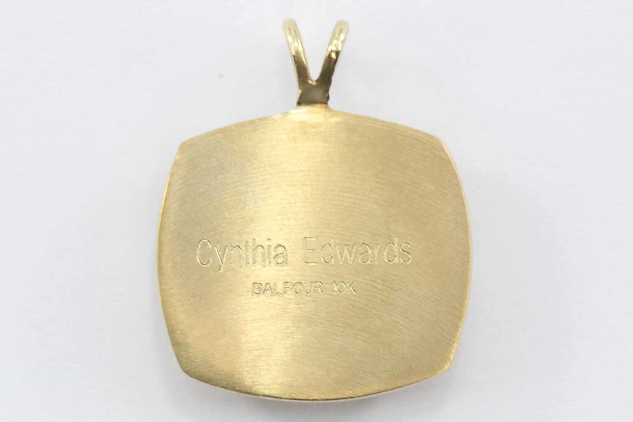 Vintage 10K Gold Notre Dame Football Championship Balfour Blue Enamel Ring Top Pendant