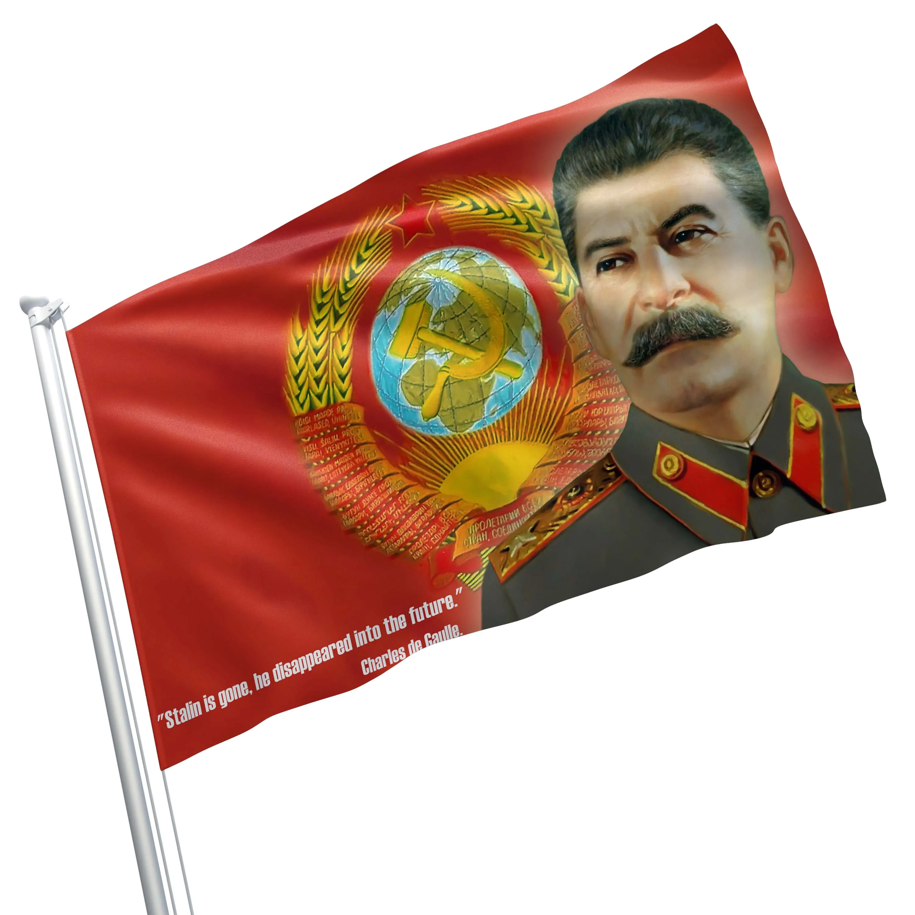 Vladimir Lenin / Joseph Stalin / Leonid Brezhnev Soviet USSR  Flag Banner