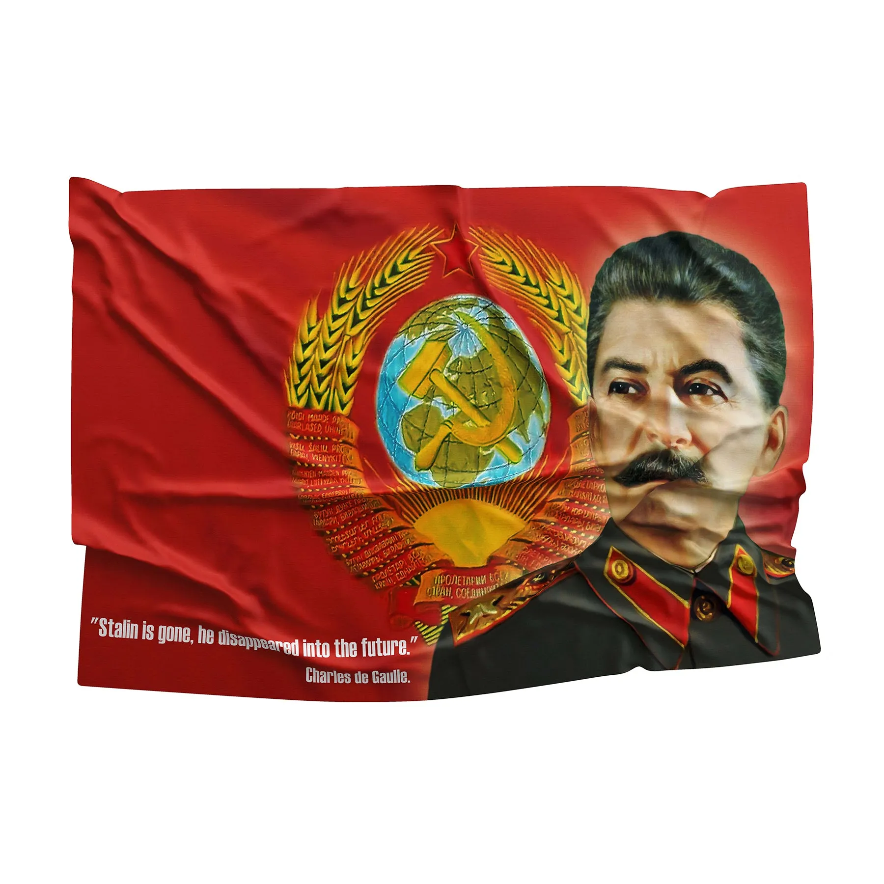 Vladimir Lenin / Joseph Stalin / Leonid Brezhnev Soviet USSR  Flag Banner