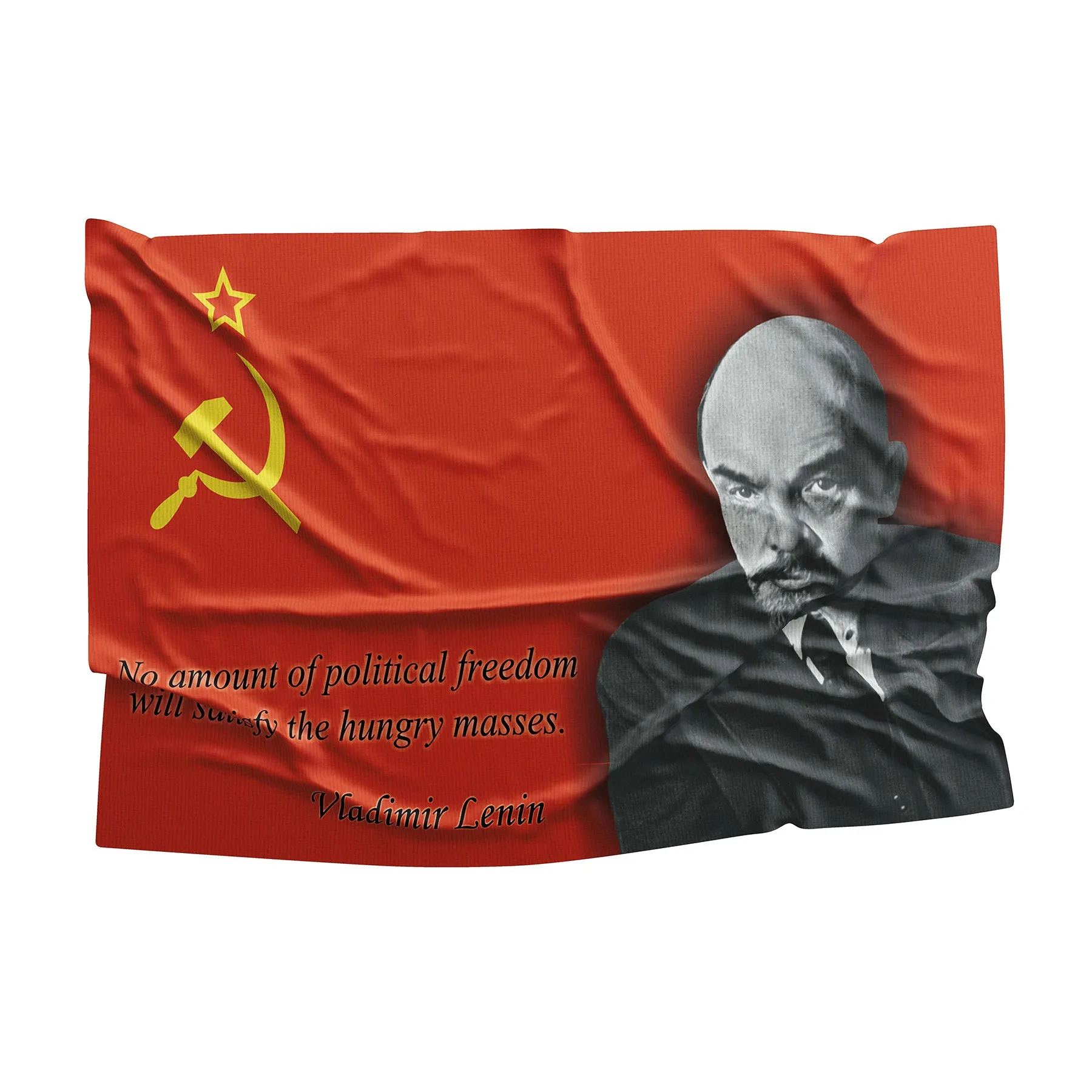 Vladimir Lenin / Joseph Stalin / Leonid Brezhnev Soviet USSR  Flag Banner