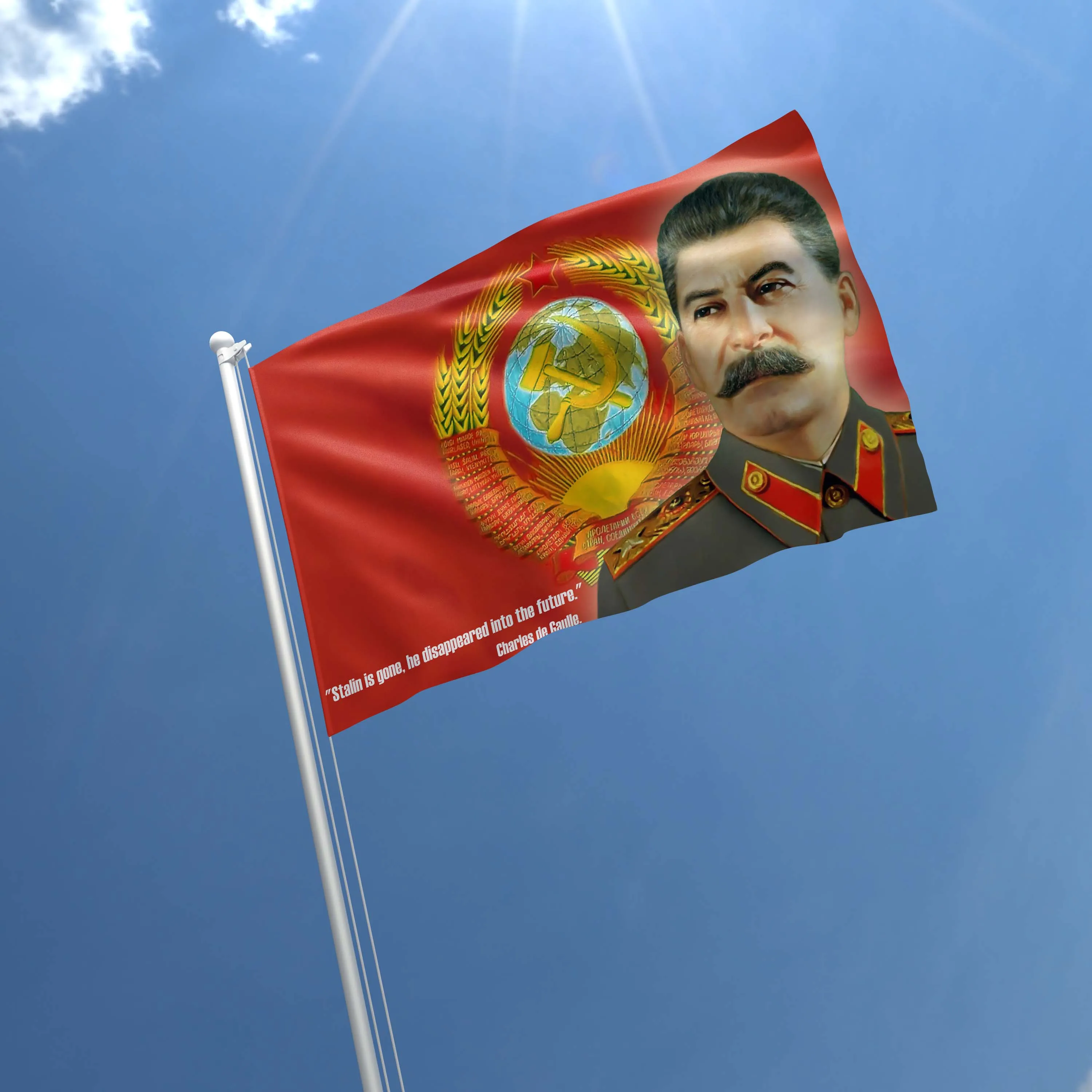 Vladimir Lenin / Joseph Stalin / Leonid Brezhnev Soviet USSR  Flag Banner