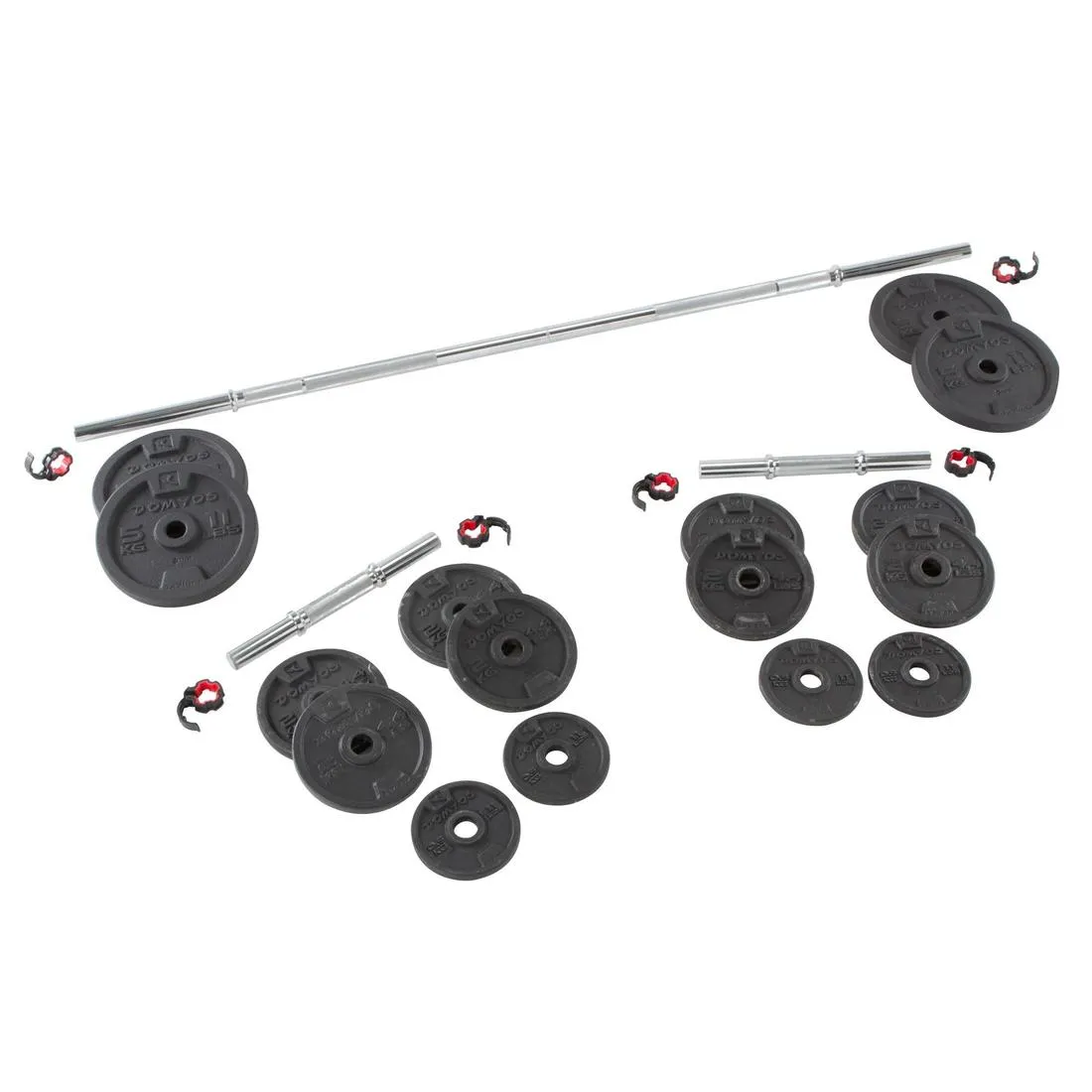 Weight Training Dumbbells and Bars Kit 50 kg