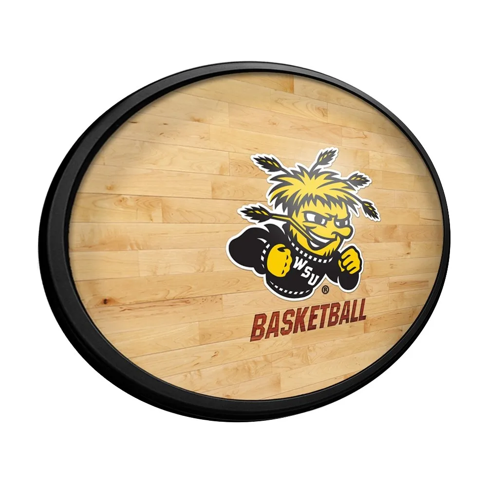 Wichita State Shockers: Hardwood - Oval Slimline Lighted Wall Sign