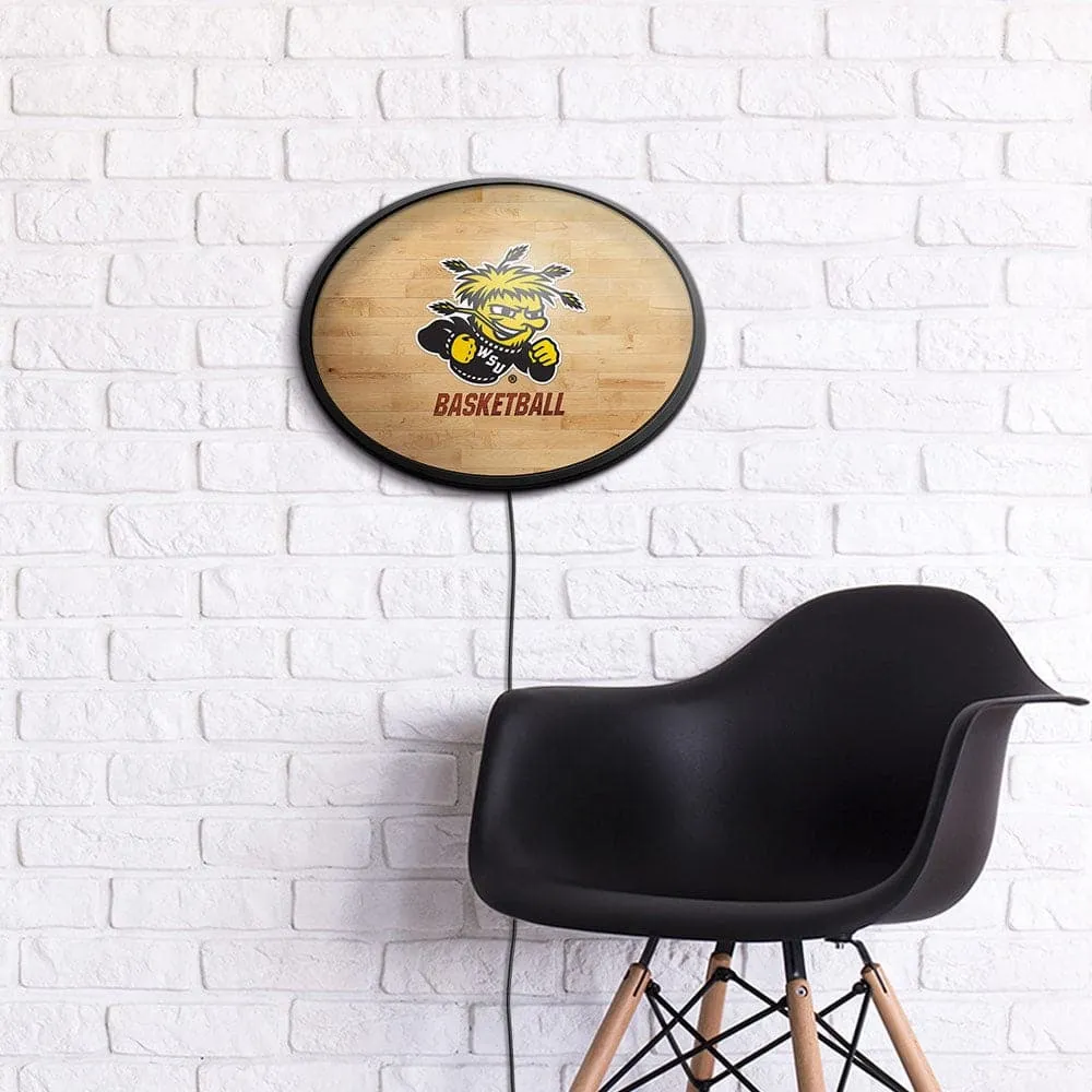 Wichita State Shockers: Hardwood - Oval Slimline Lighted Wall Sign