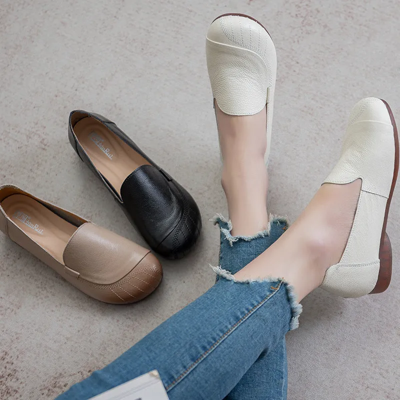 Women's Genuine Leather Soft Sole Non-slip Comfortable Flat Shoes