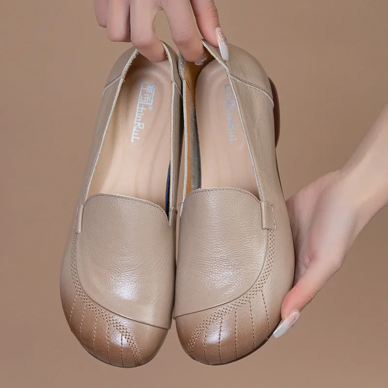 Women's Genuine Leather Soft Sole Non-slip Comfortable Flat Shoes