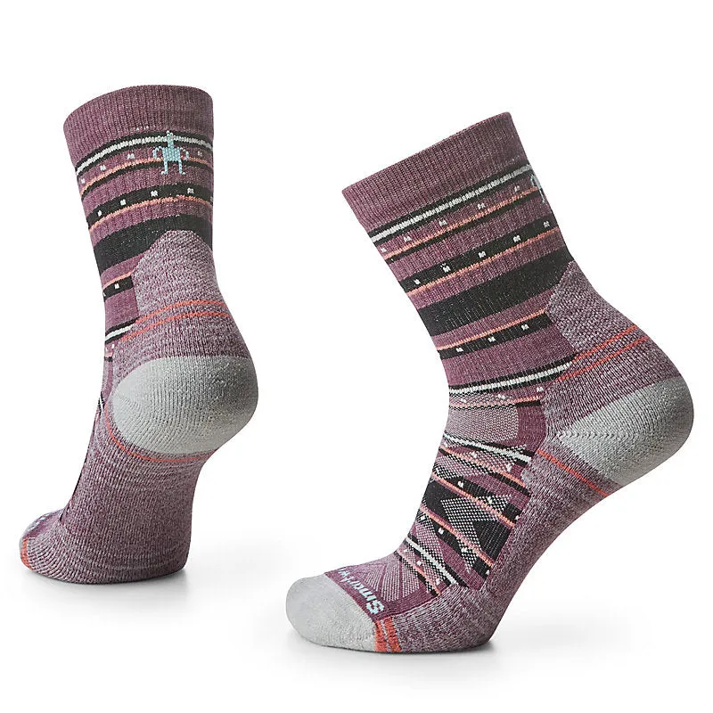 Women's Hike Light Cushion Stitch Stripe Mid Crew Socks